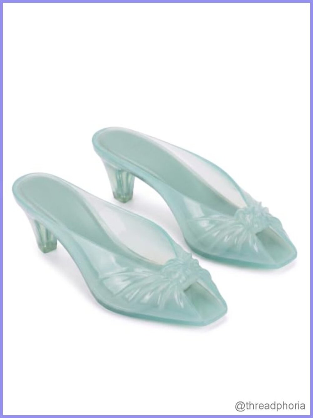 Women's PVC Jelly Kitten Heel Slide Sandals Peep Toe Bow Slip On Summer